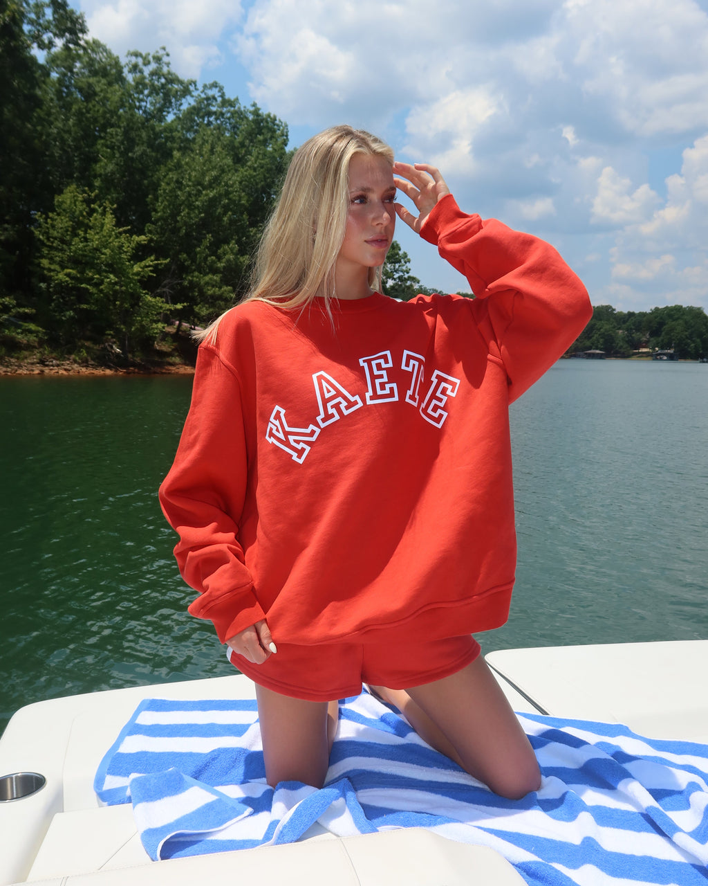 Cherry Red Varsity Crewneck