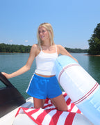 Lake Blue Side Stripe Shorts