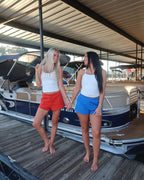 Lake Blue Side Stripe Shorts
